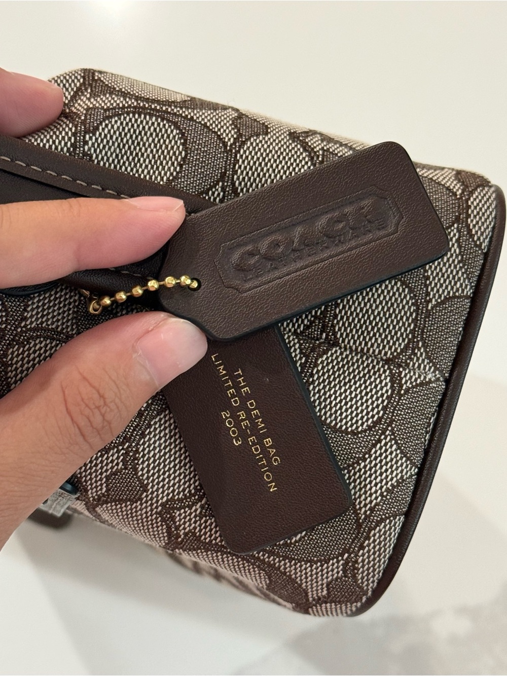 Coach Demi Bag Signature Jacquard Brass/Maple Brown Limited Re-Edition - Picture 5 of 8